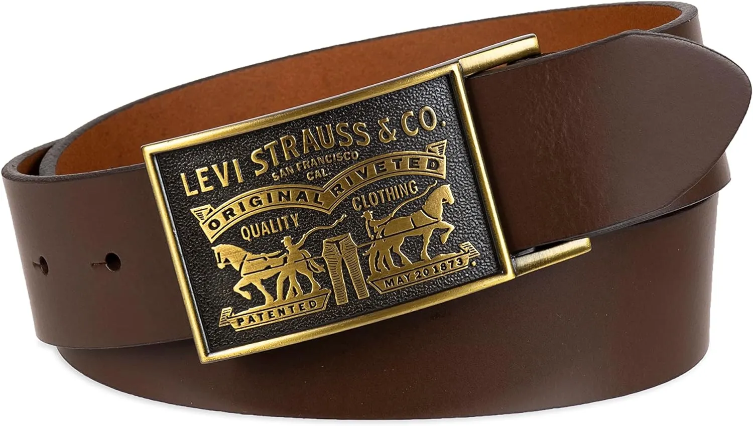 Levi's Men's Everyday Jean Belt with Removable Plaque Buckle