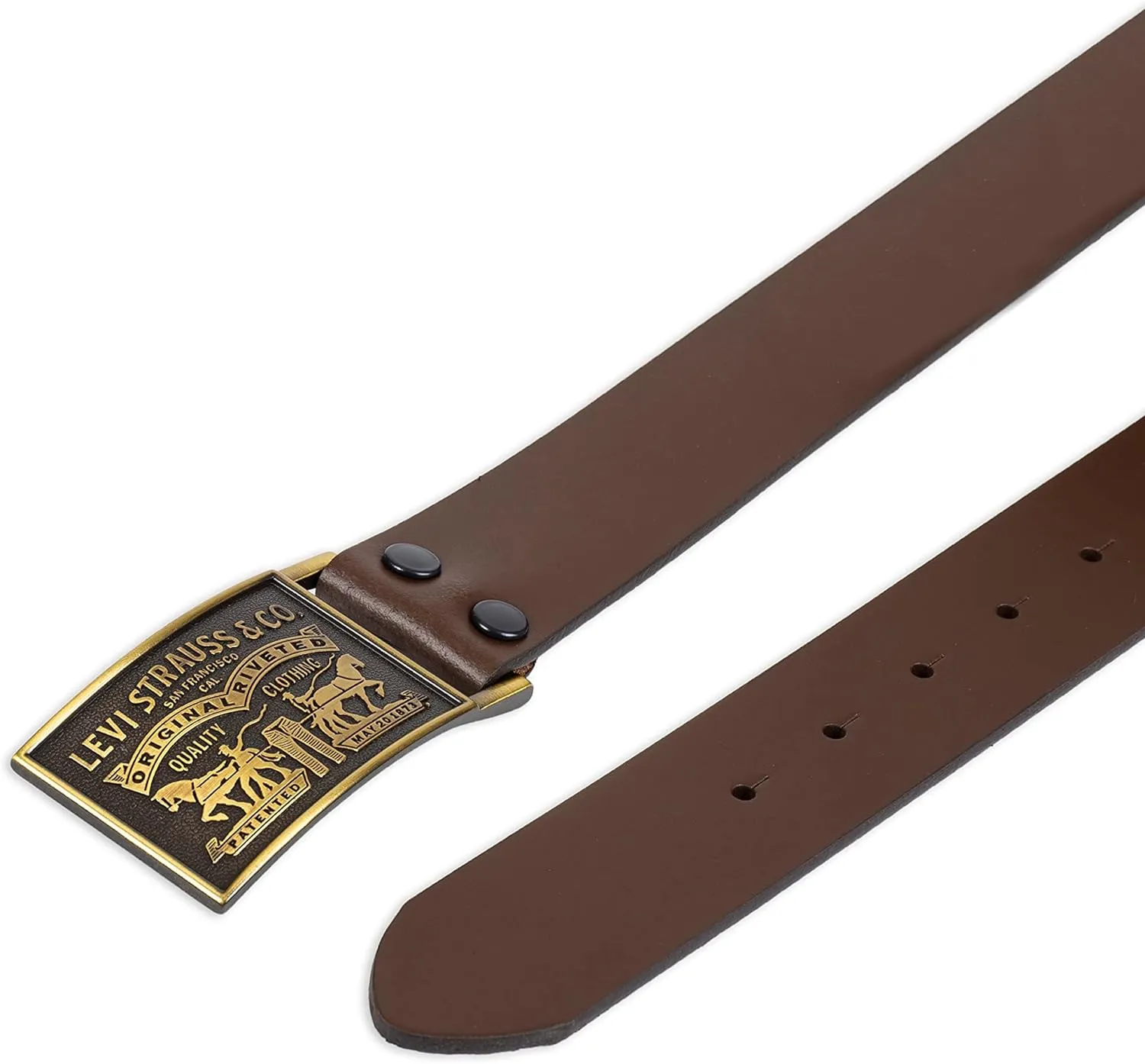 Levi's Men's Everyday Jean Belt with Removable Plaque Buckle