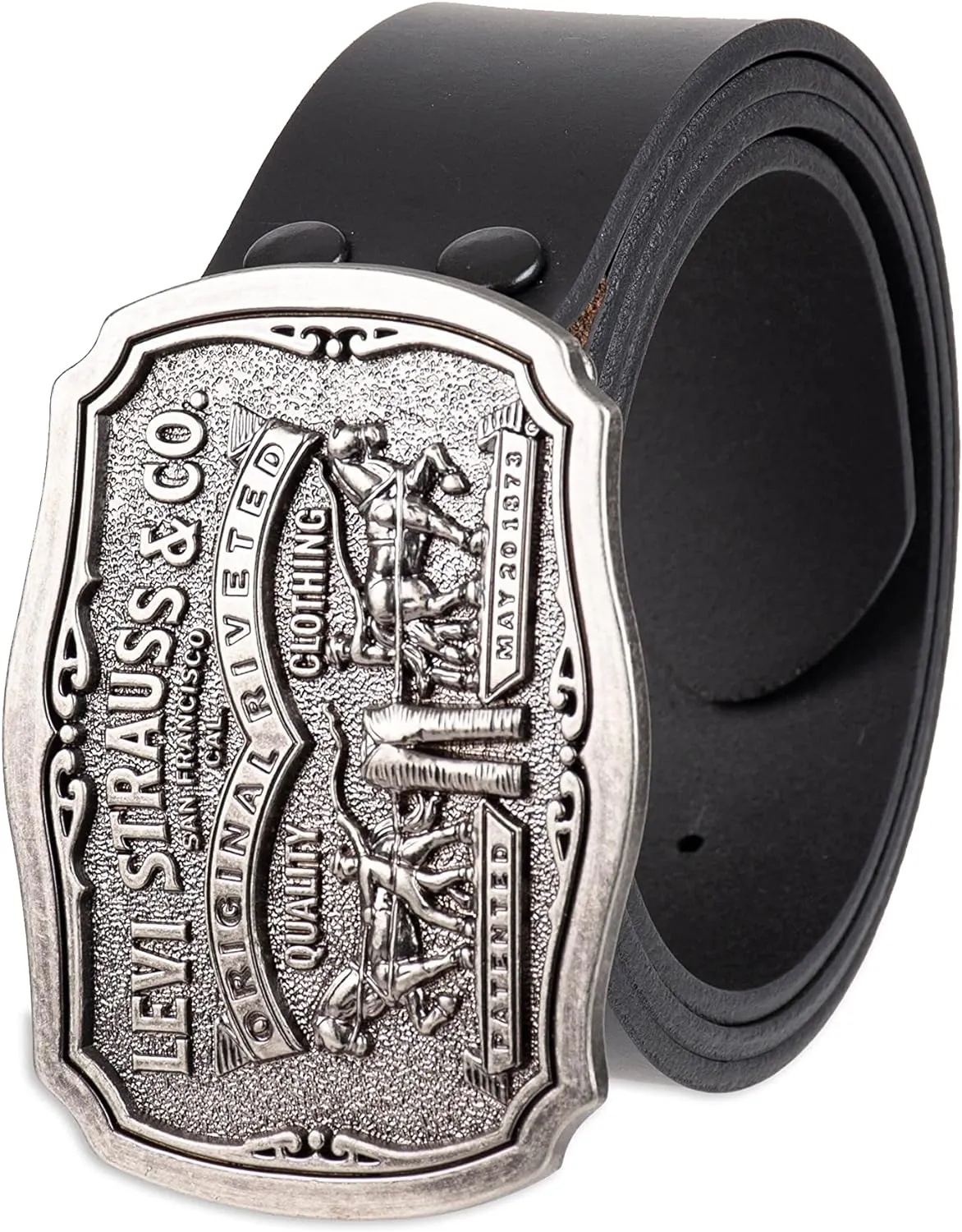 Levi's Men's Everyday Jean Belt with Removable Plaque Buckle
