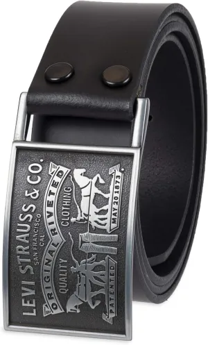 Levi's Men's Everyday Jean Belt with Removable Plaque Buckle