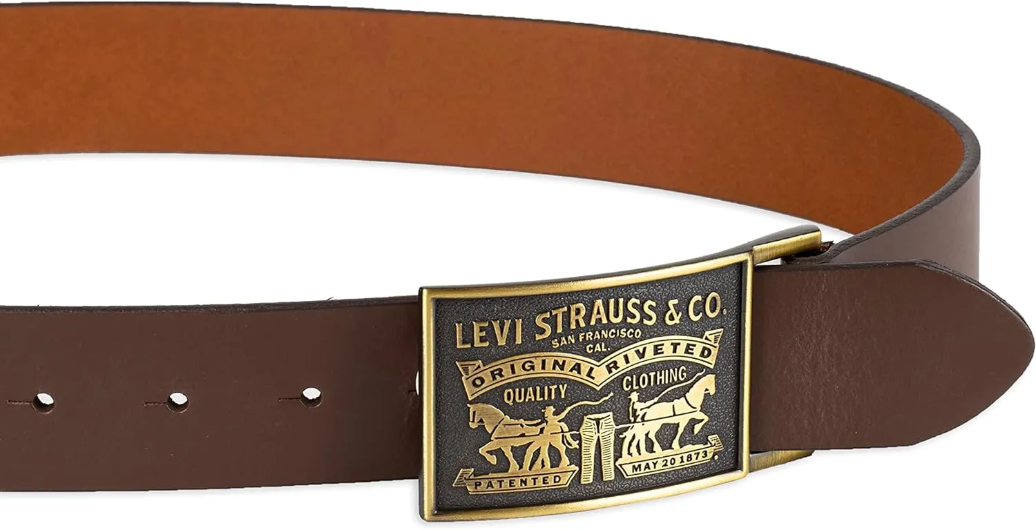 Levi's Men's Everyday Jean Belt with Removable Plaque Buckle