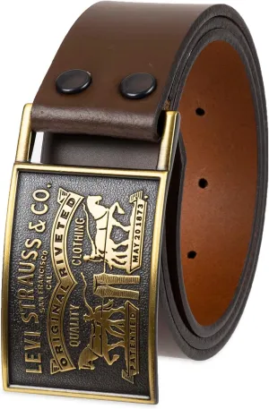 Levi's Men's Everyday Jean Belt with Removable Plaque Buckle