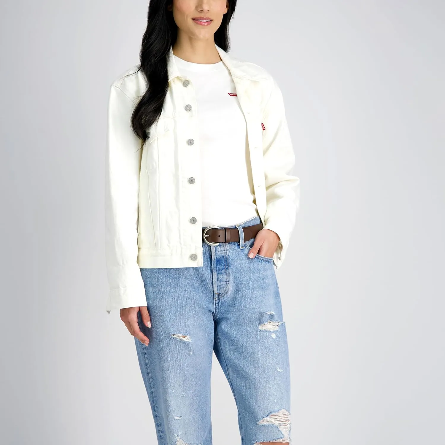 Levi's Women's Casual Soft Leather Jean Belt with Rounded Buckle