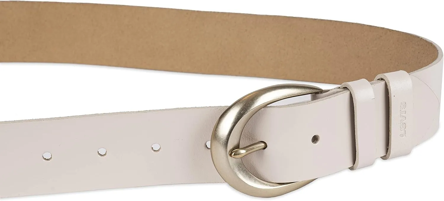 Levi's Women's Casual Soft Leather Jean Belt with Rounded Buckle