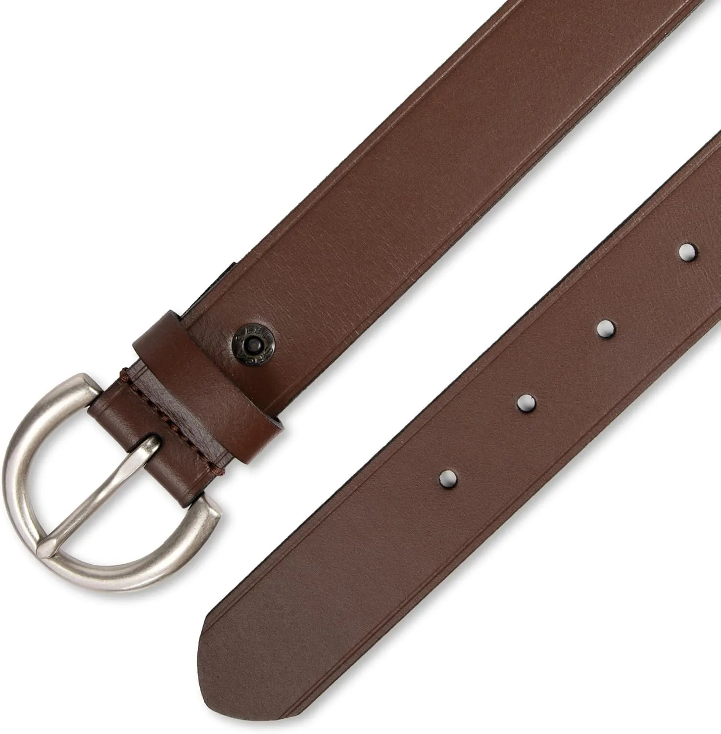 Levi's Women's Casual Soft Leather Jean Belt with Rounded Buckle