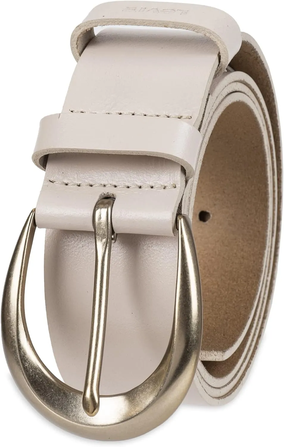 Levi's Women's Casual Soft Leather Jean Belt with Rounded Buckle