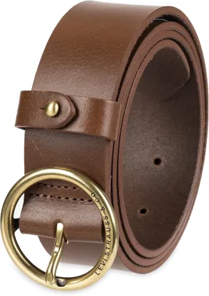 Levi's Women's Round Circle Buckle Casual Leather Jean Belt