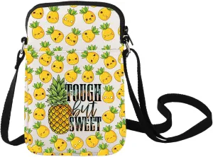 LEVLO Funny Pineapple Crossbody Bag Fruit Lover Gift Tough But Sweet Pineapples Shoulder Bag Pineapples Lover Merchandise
