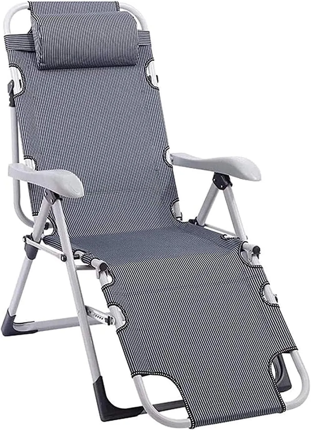 Lightweight Folding Sun Lounger Chair - Reclining Garden Deck Chair, Extra Wide Patio Lounger, Adjustable Outdoor Recliner for Beach & Camping