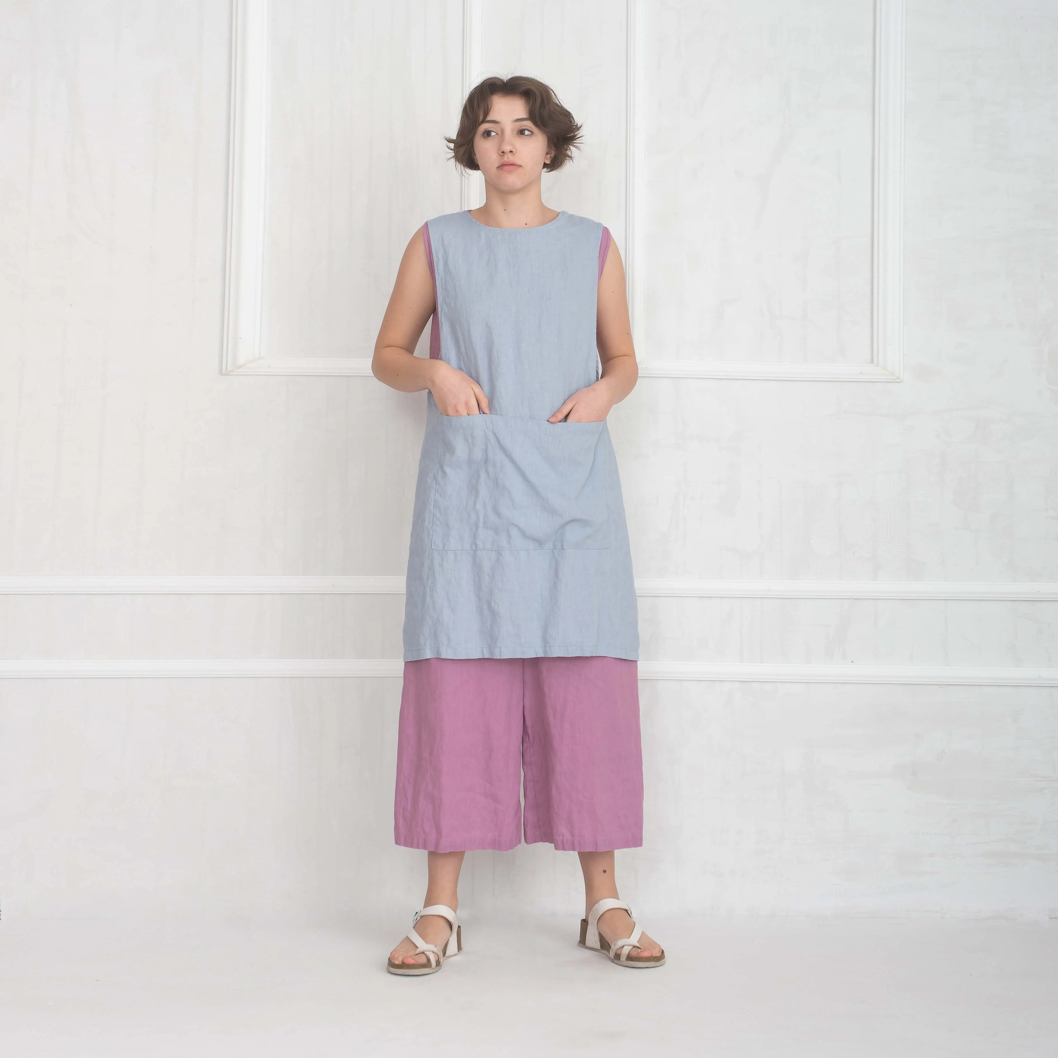 Linen Apron CHEF AT HOME
