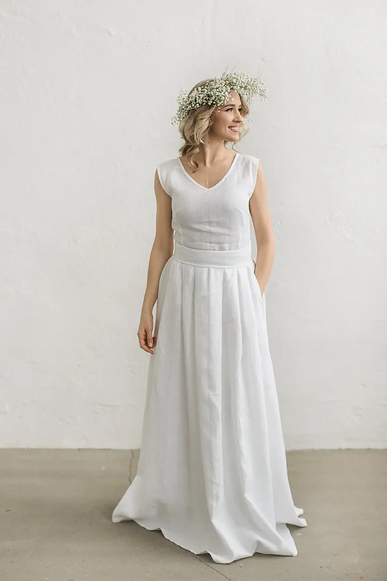 Linen Beach Wedding Dress