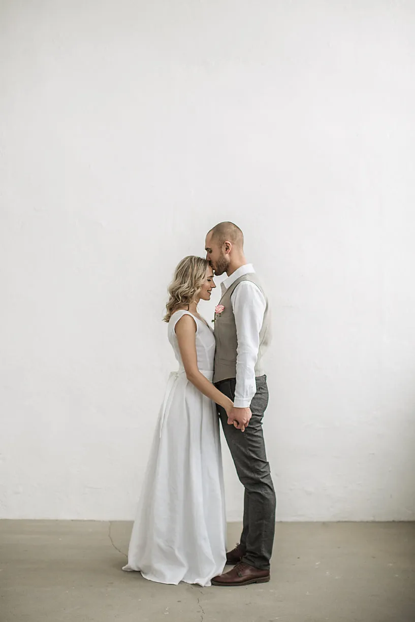 Linen Beach Wedding Dress