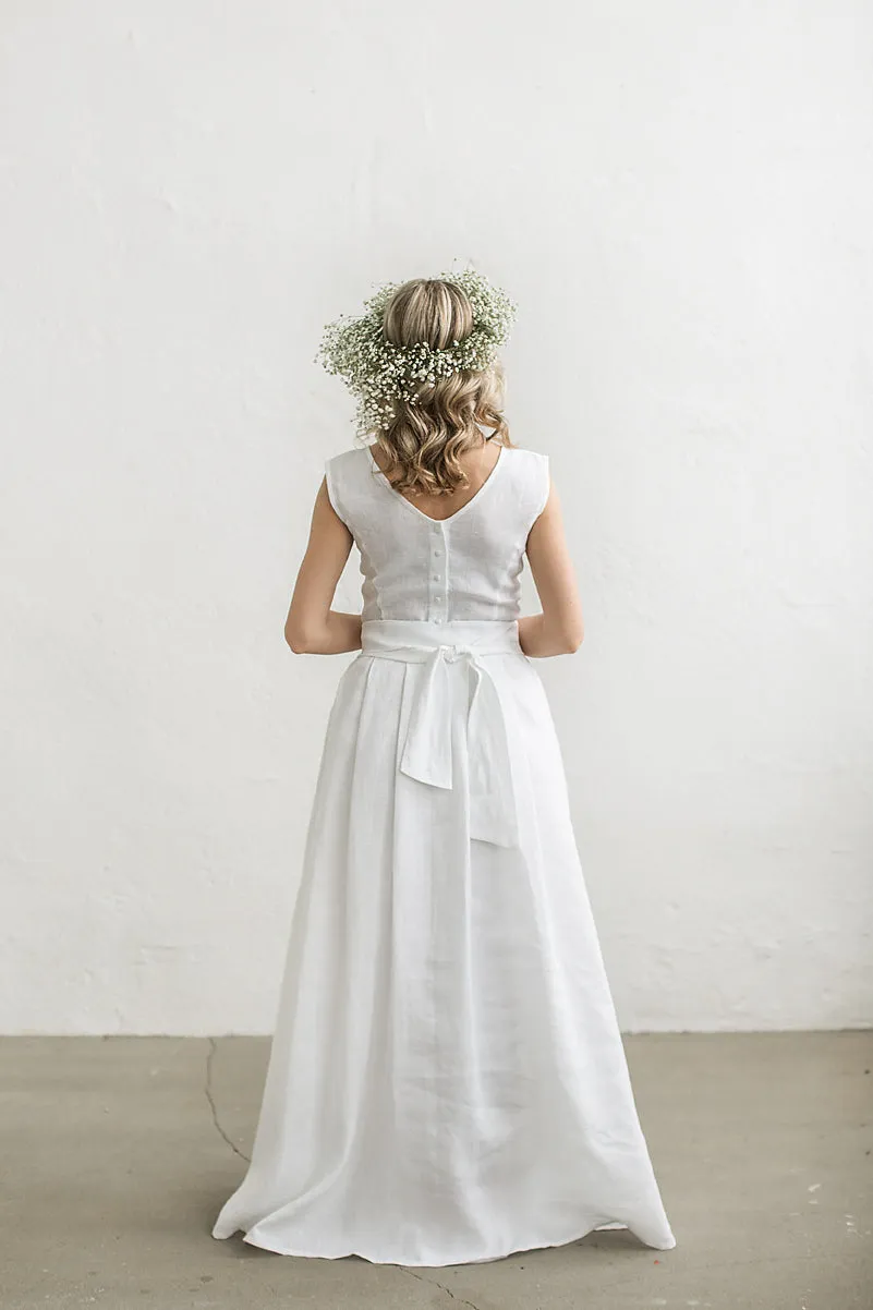 Linen Beach Wedding Dress