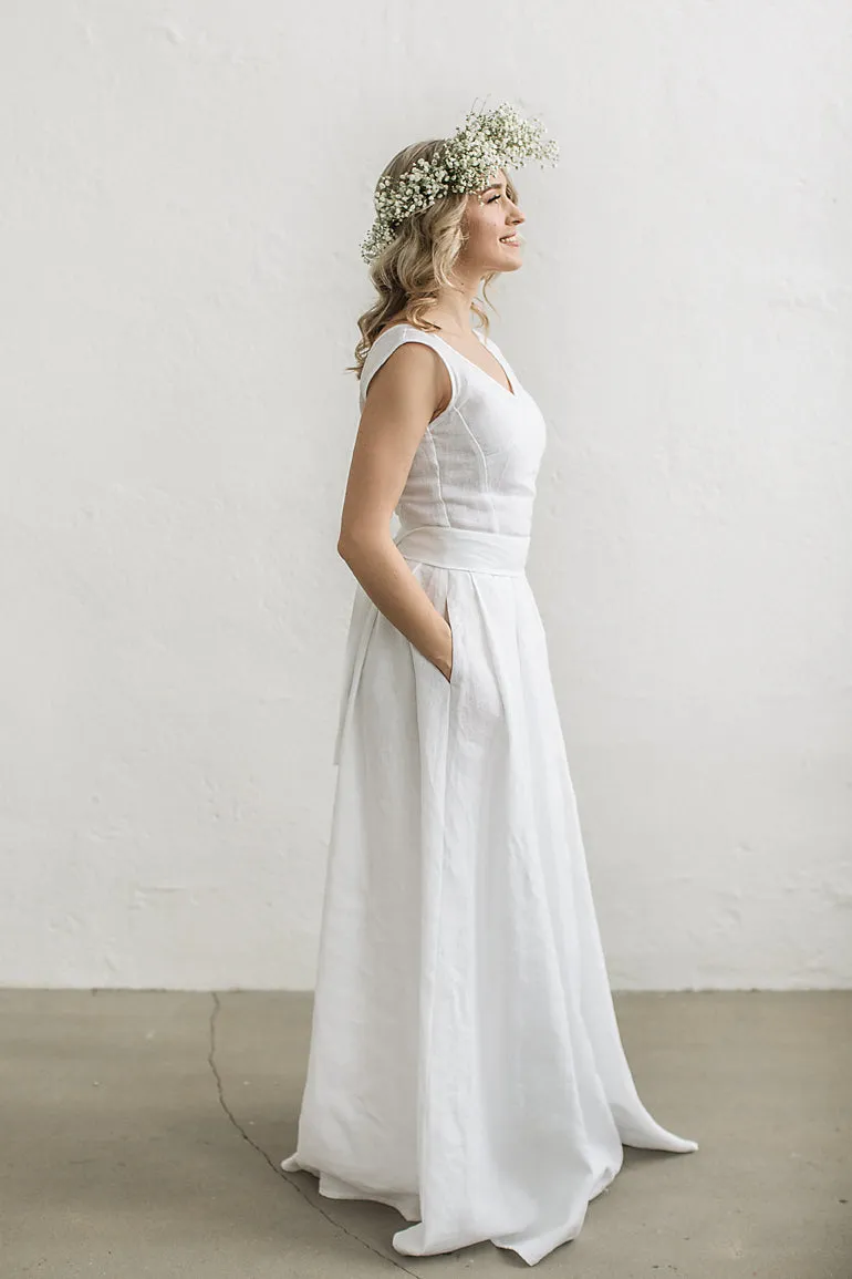 Linen Beach Wedding Dress