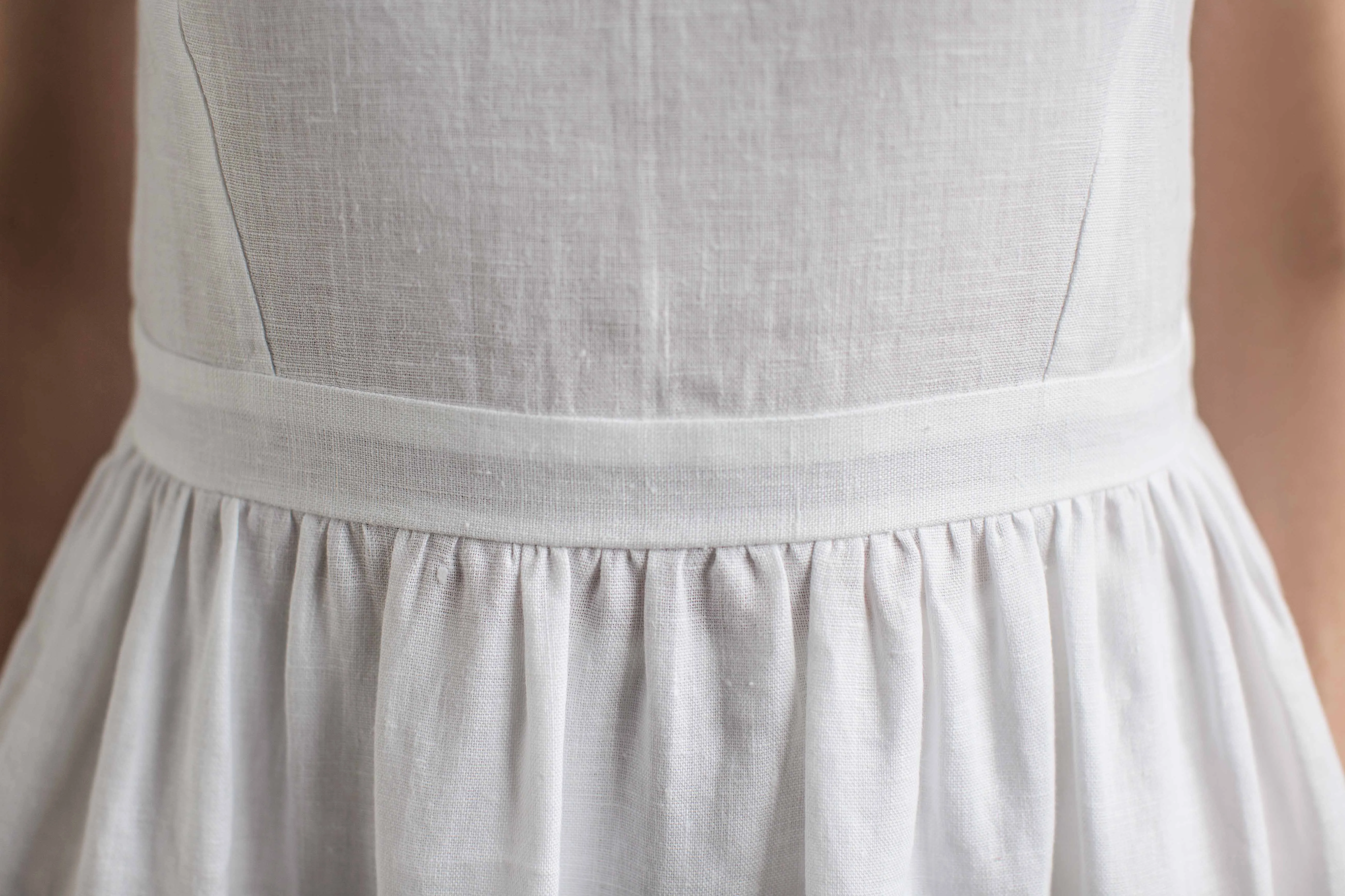 Linen Boho Lace Wedding Dress