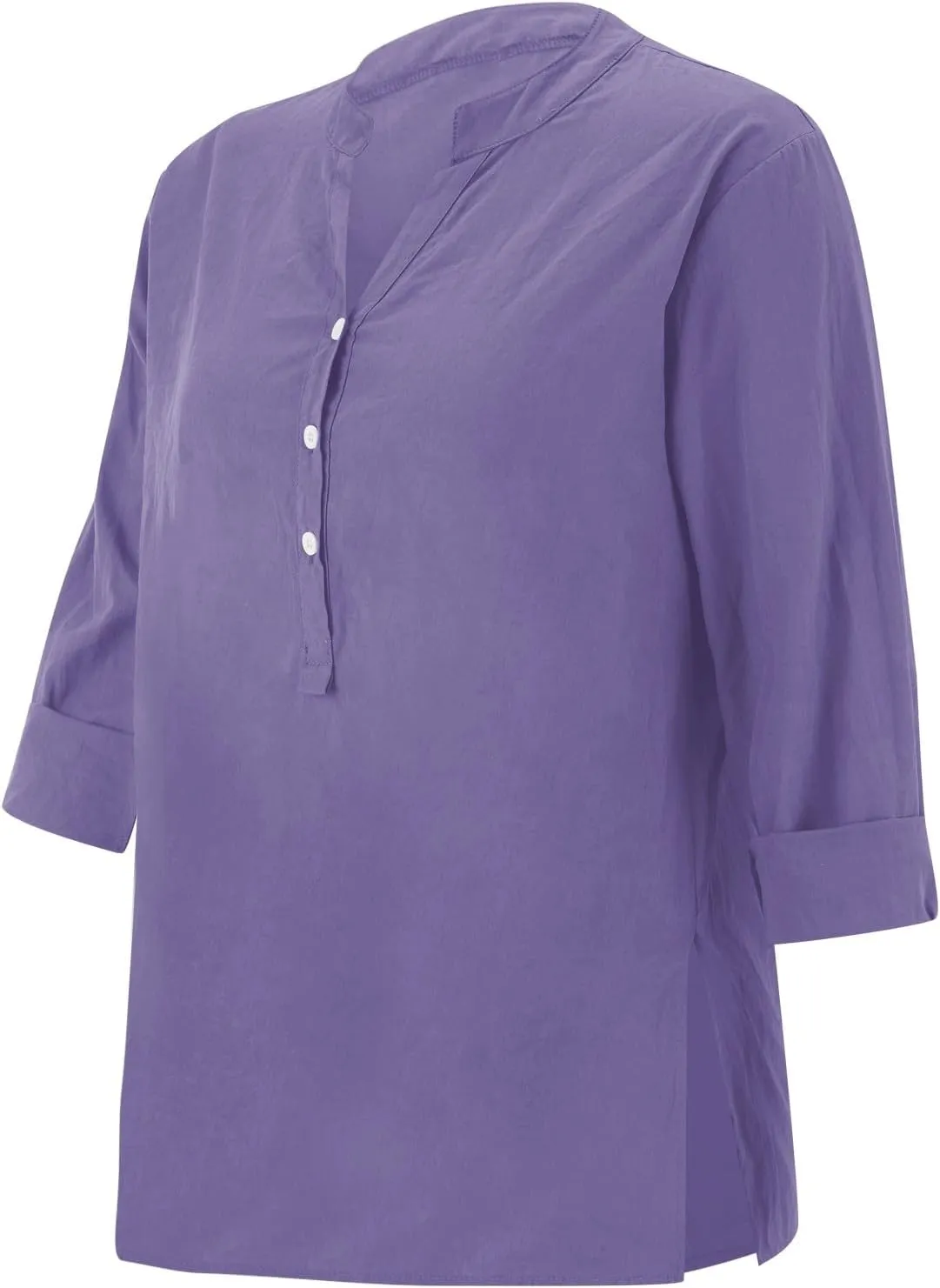 Linen Shirts for Women Button Down Shirts Short Sleeve Cotton Collared V Neck Solid Casual Blouses with Pockets