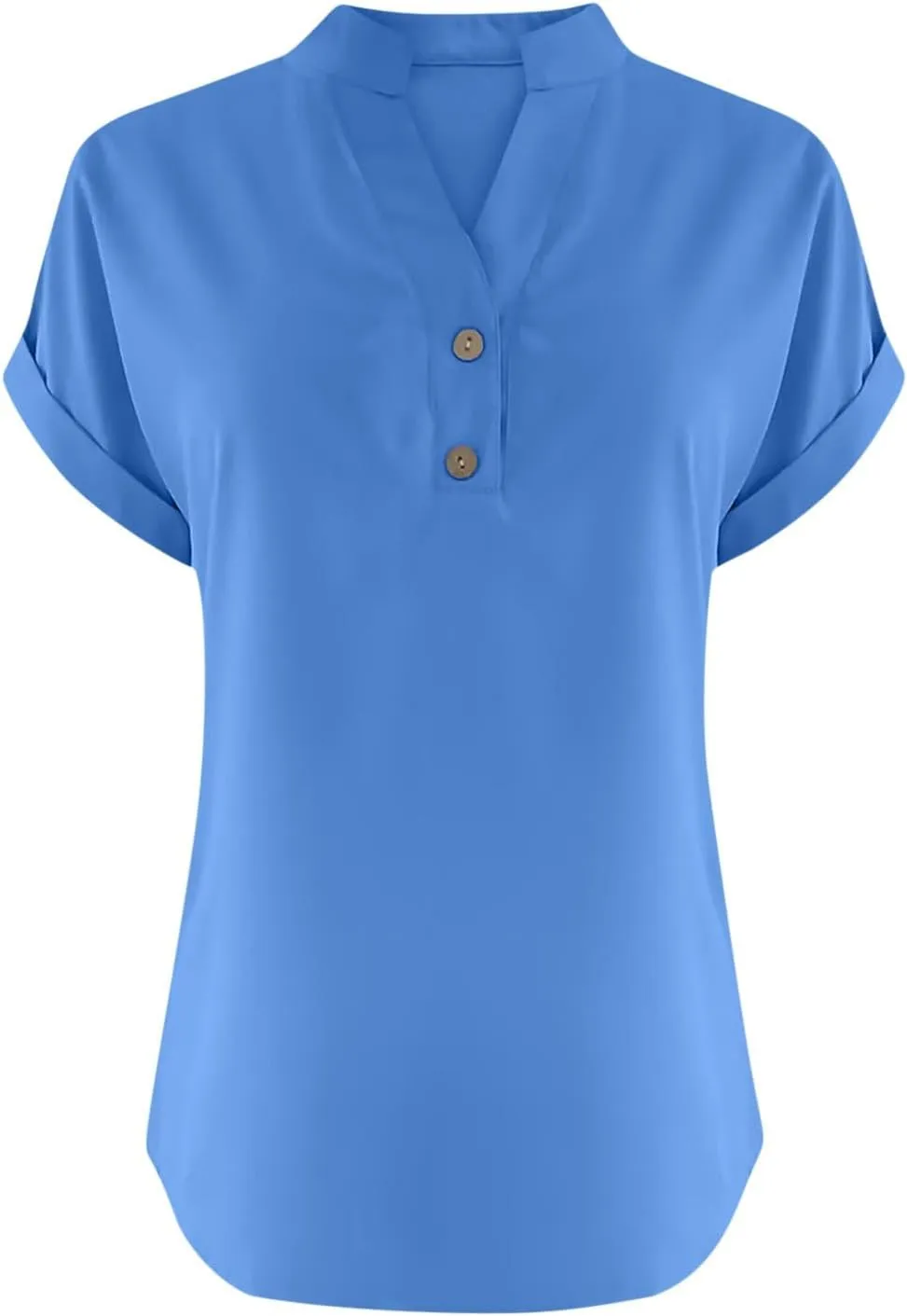 Linen Shirts for Women V Neck Cap Sleeve Summer Tops 2025 Women Casual Button Down Shirts Solid Business Work Blouses
