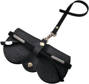 Litchi Pattern Eyeglass Case Cute Hanging PU Leather Sunglasses Glasses Storage Bag Portable Travel Eyeglasses Frame