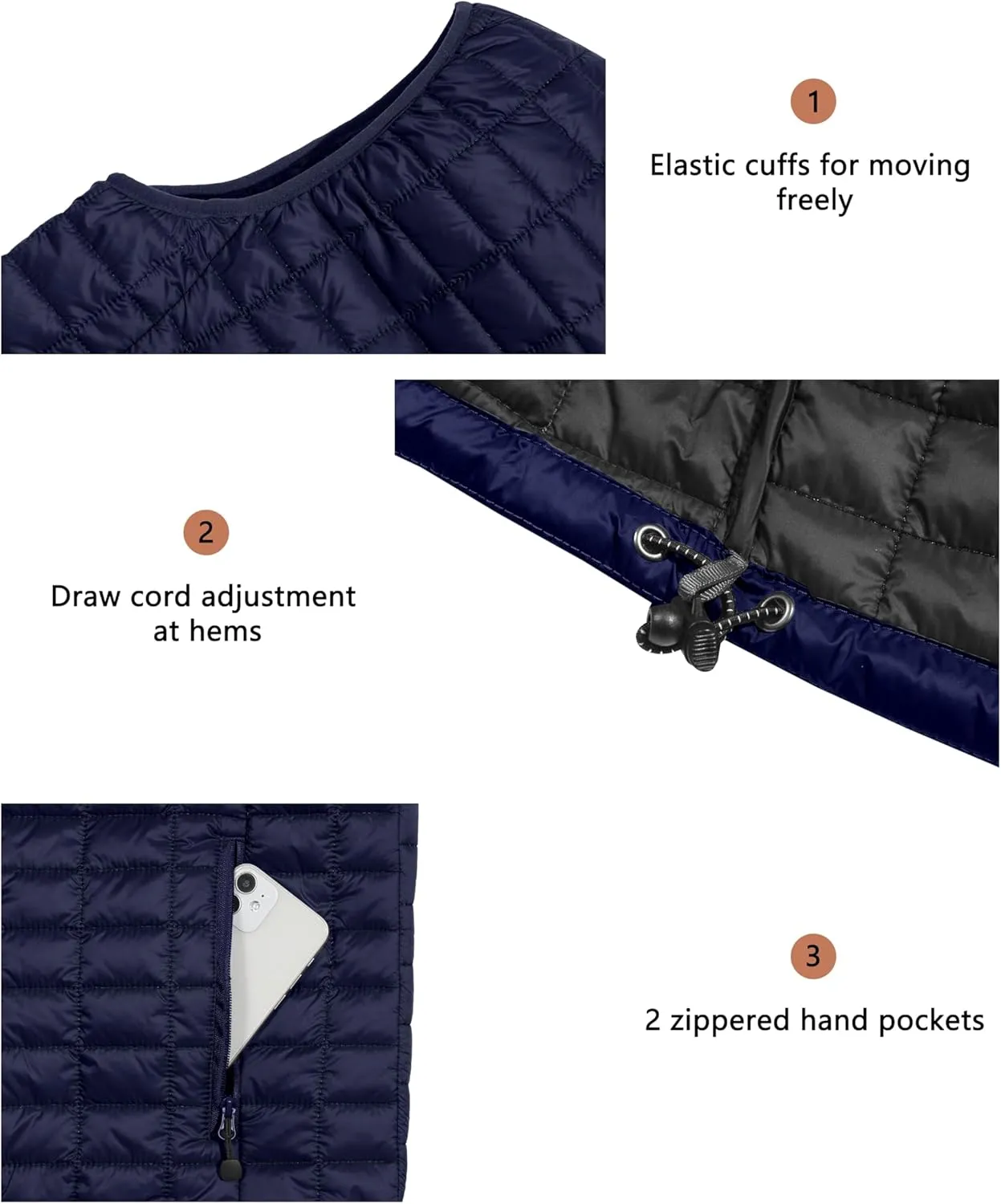 Little Donkey Andy Men's Puffer Vest, Lightweight Warm Sleeveless Jacket for Hiking Travel Golf