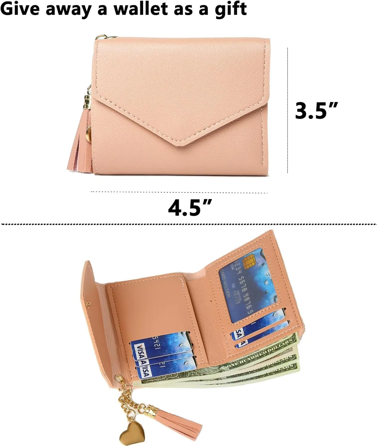 Little Girls Purse, Kids Heart Purse, Cute Crossbody Bag with Small Teens Girls Wallet Gift