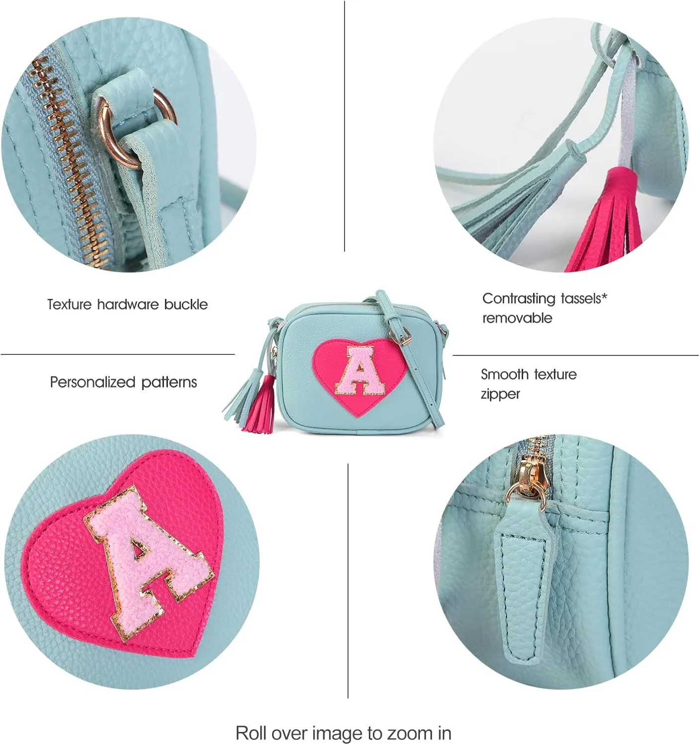 Little Girls Purse, Kids Heart Purse, Cute Crossbody Bag with Small Teens Girls Wallet Gift