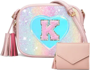 Little Girls Purse, Kids Heart Purse, Cute Crossbody Bag with Small Teens Girls Wallet Gift