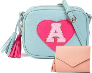 Little Girls Purse, Kids Heart Purse, Cute Crossbody Bag with Small Teens Girls Wallet Gift