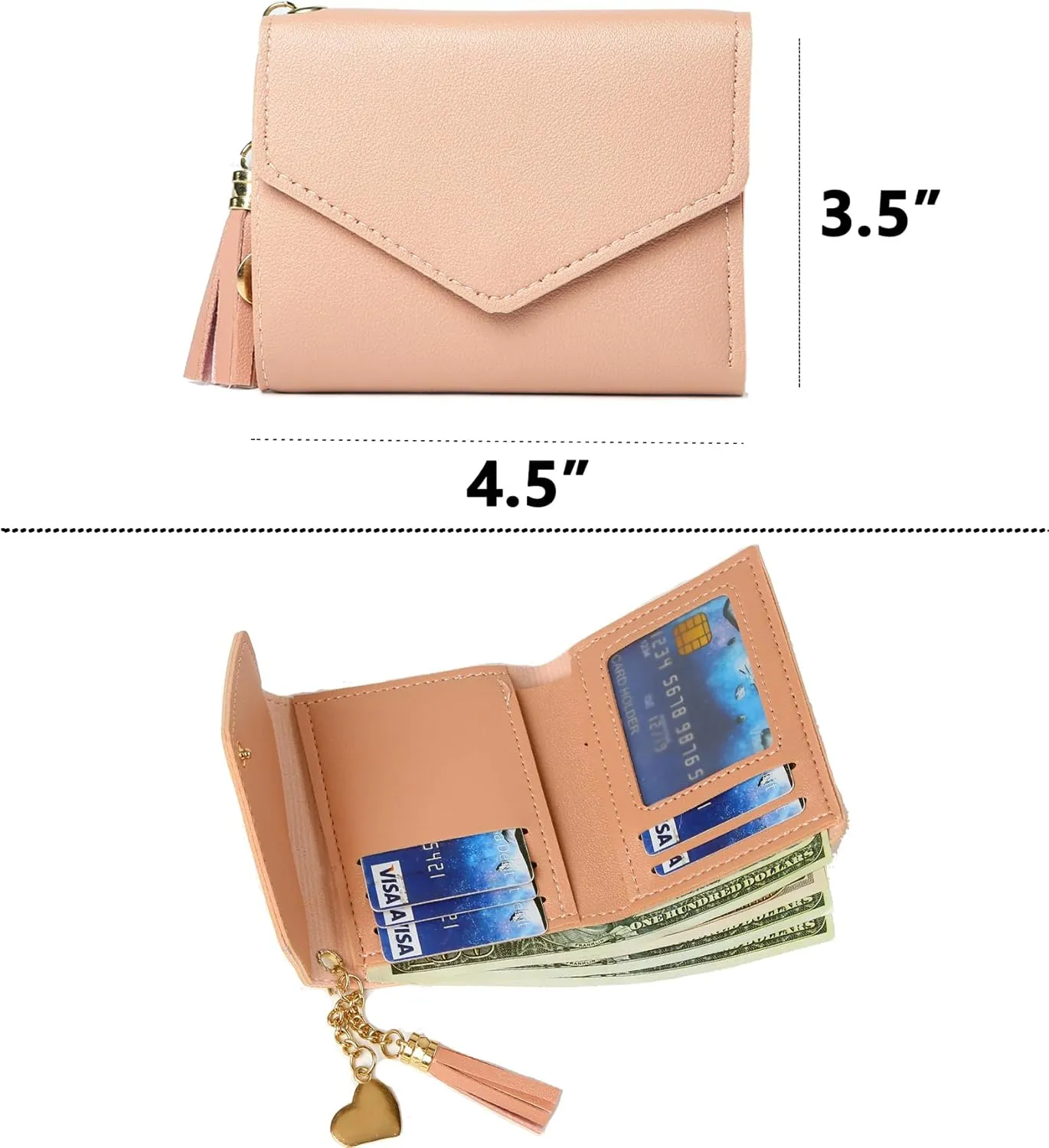 Little Girls Purse, Kids Heart Purse, Cute Crossbody Bag with Small Teens Girls Wallet Gift
