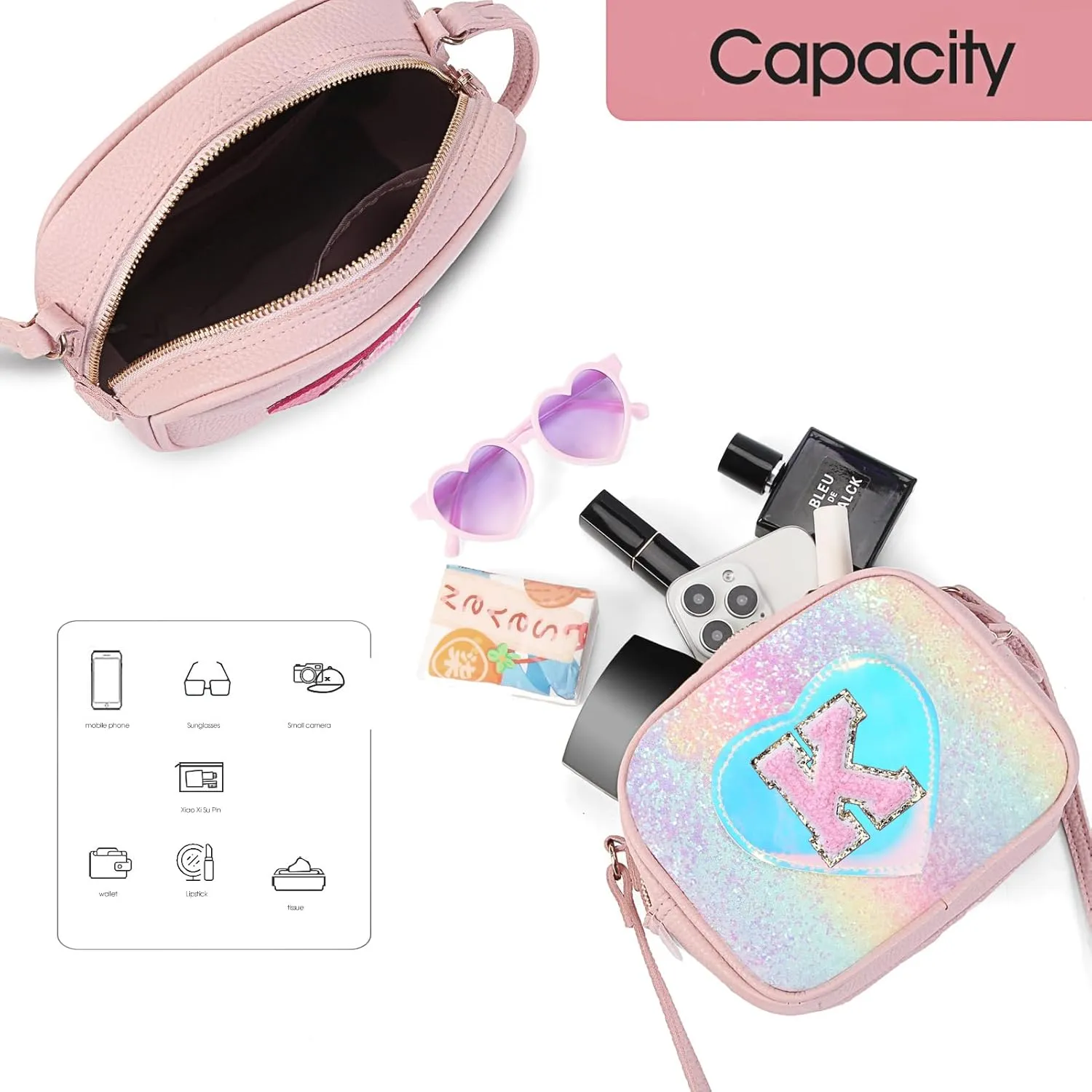 Little Girls Purse, Kids Heart Purse, Cute Crossbody Bag with Small Teens Girls Wallet Gift