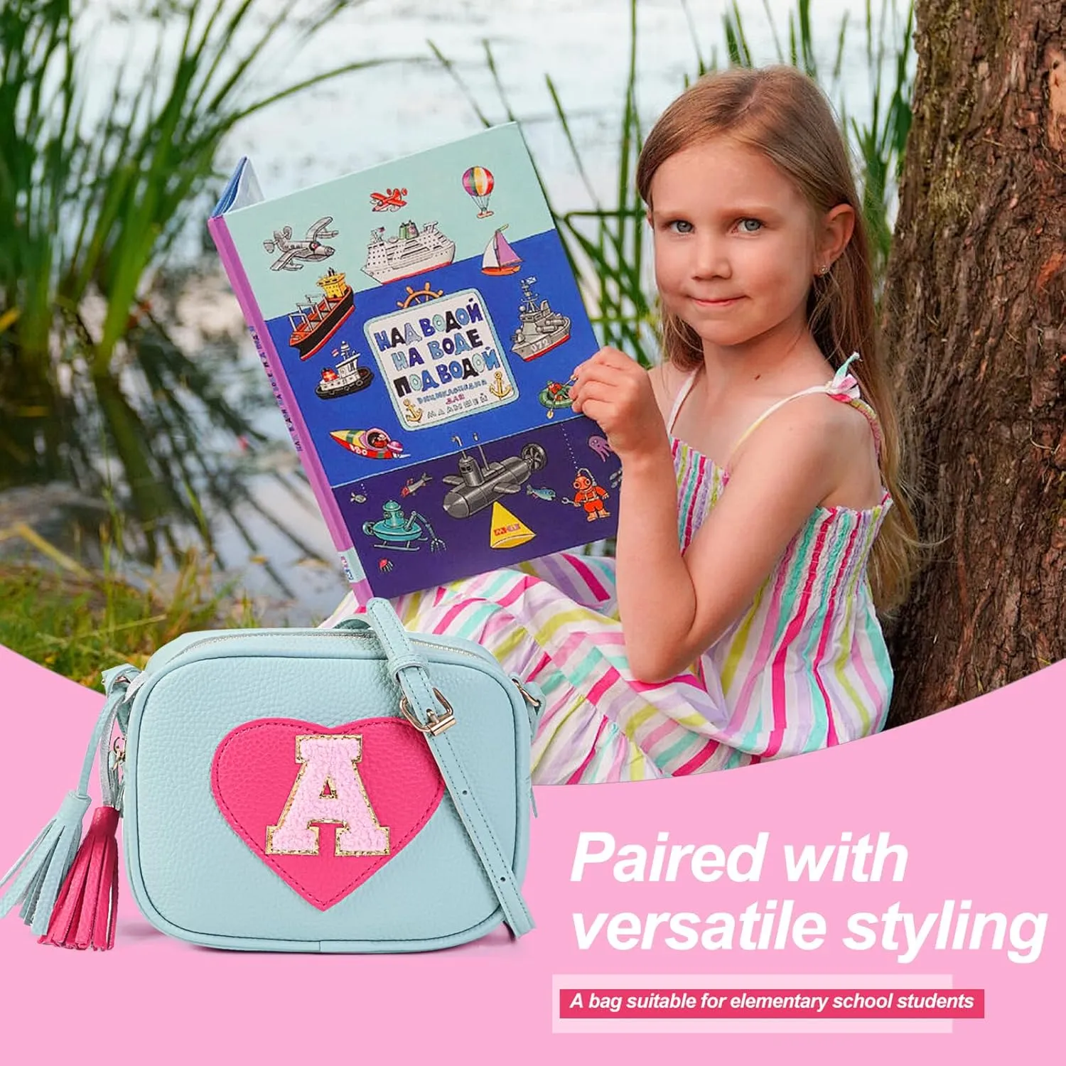 Little Girls Purse, Kids Heart Purse, Cute Crossbody Bag with Small Teens Girls Wallet Gift