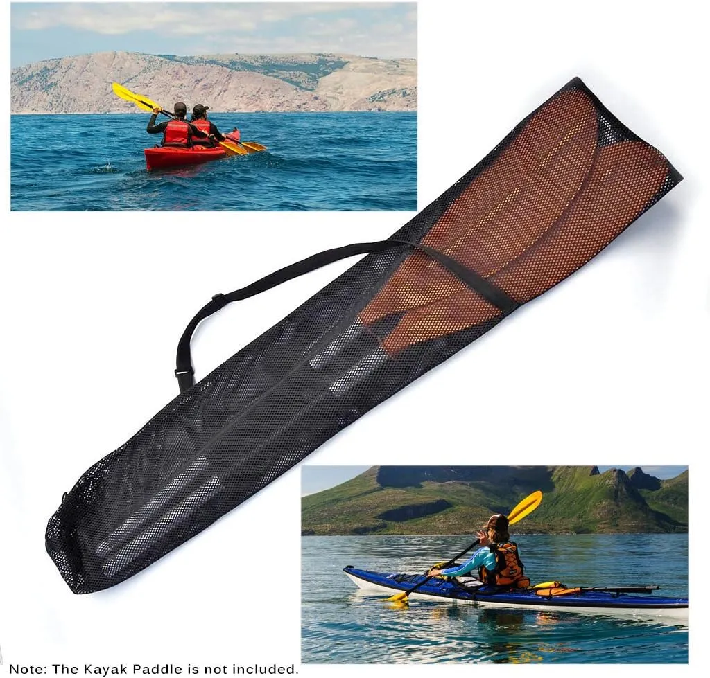 Lixada Drawstring Mesh Kayak Paddle Bag Split Shaft Canoe SUP Paddles Cover Storage Transport Mesh Bag Durable nets Storage Carry Multiple Paddles