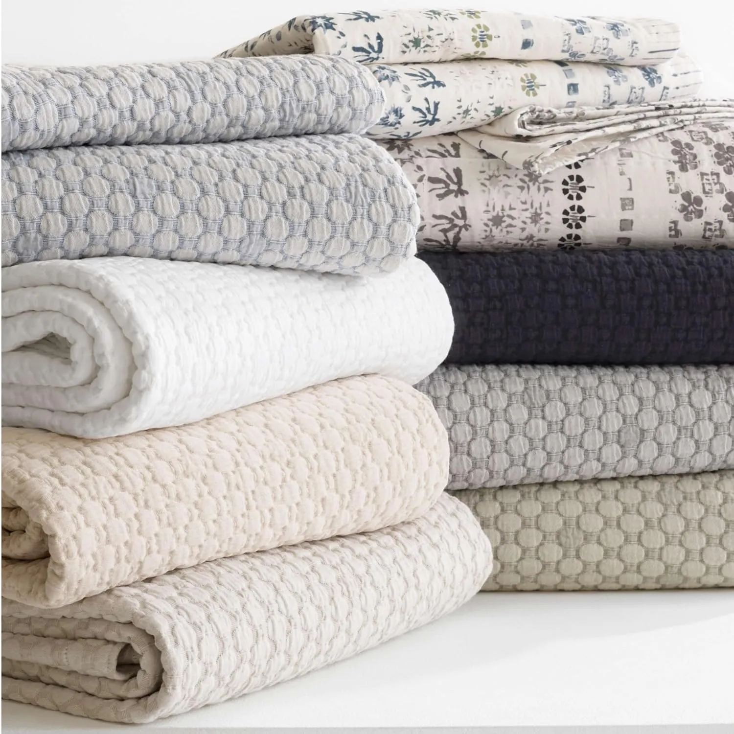 Lodi Sand Matelasse Coverlet, King Size, Neutral Solid Pattern