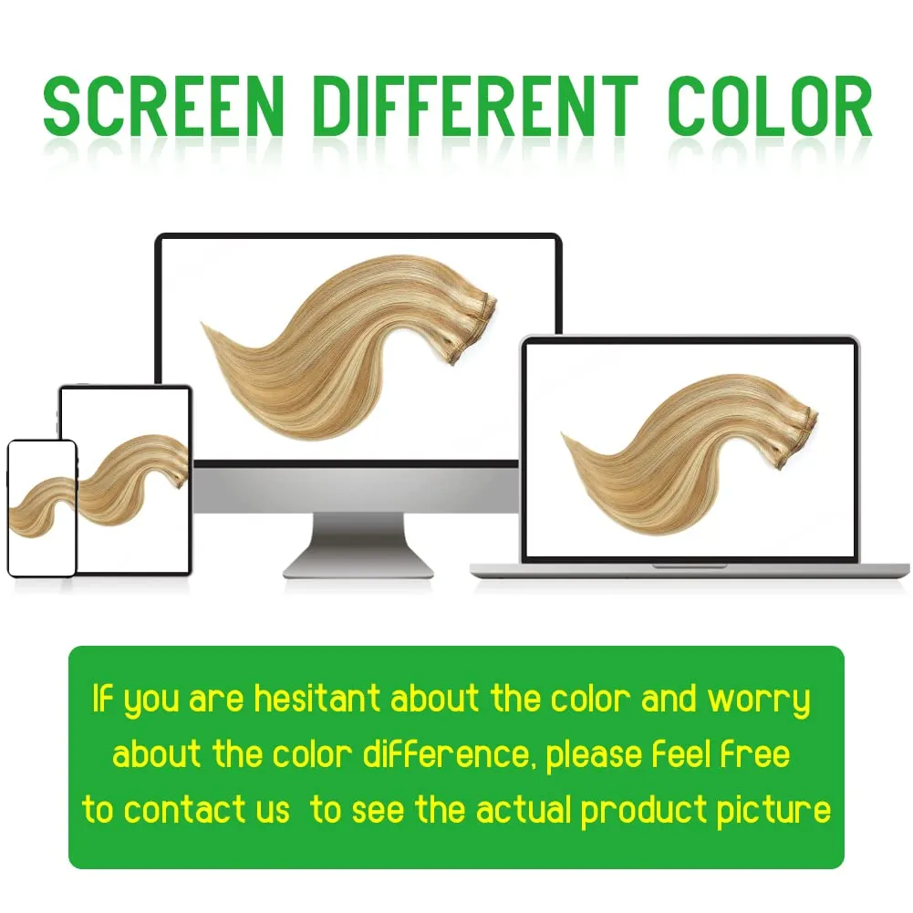 LORIEN Clip in Hair Extensions Real Human Hair, 14 Inch 80g, 18/613 Dark Blonde Highlighted Bleach Blonde, Clip in 100% Brazilian Remy Human Hair Extensions 8pcs Per Set with 18 Clips Double Weft