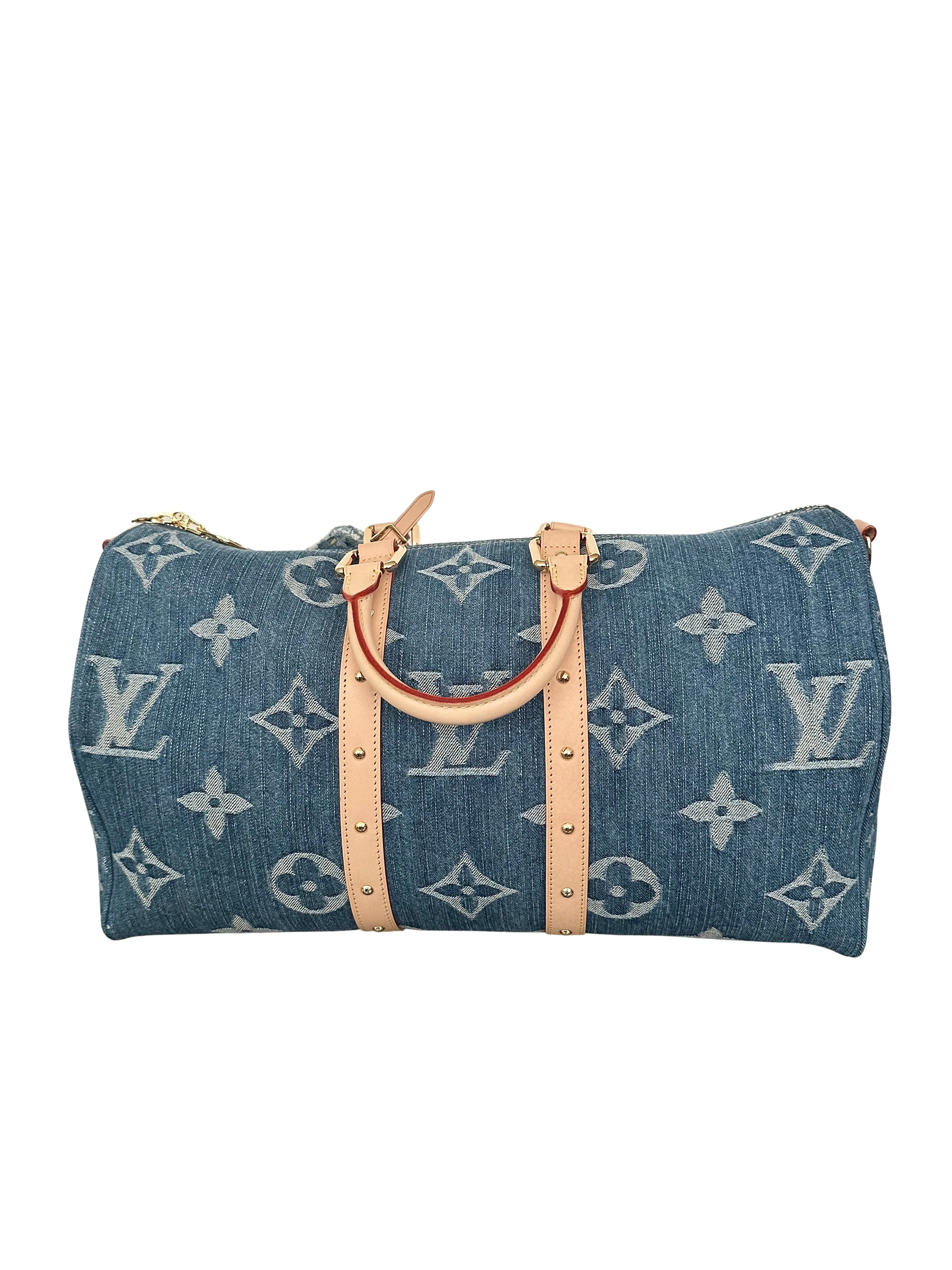 Louis Vuitton Denim Keepall Bandouliere 45 LV Remix