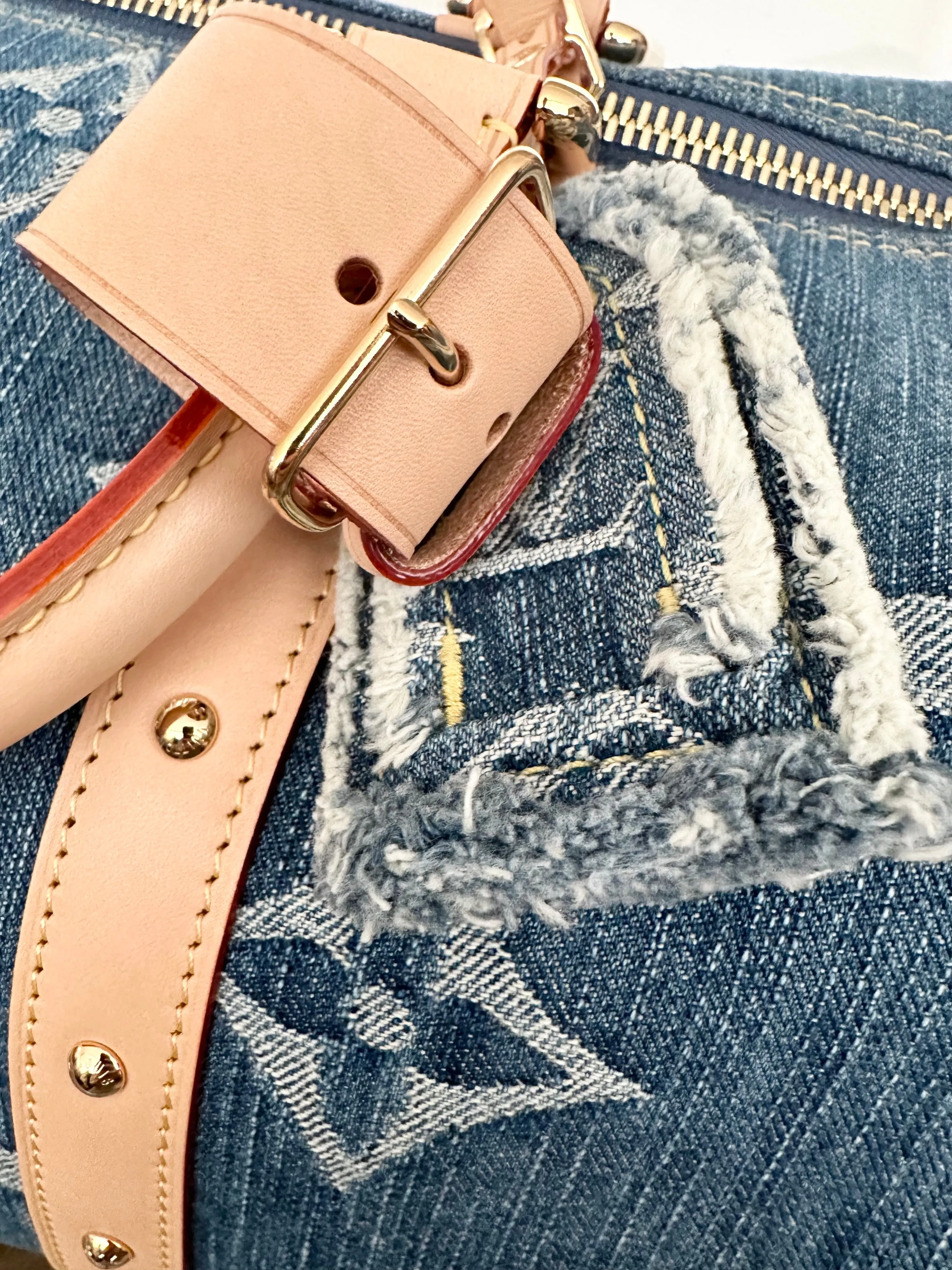 Louis Vuitton Denim Keepall Bandouliere 45 LV Remix
