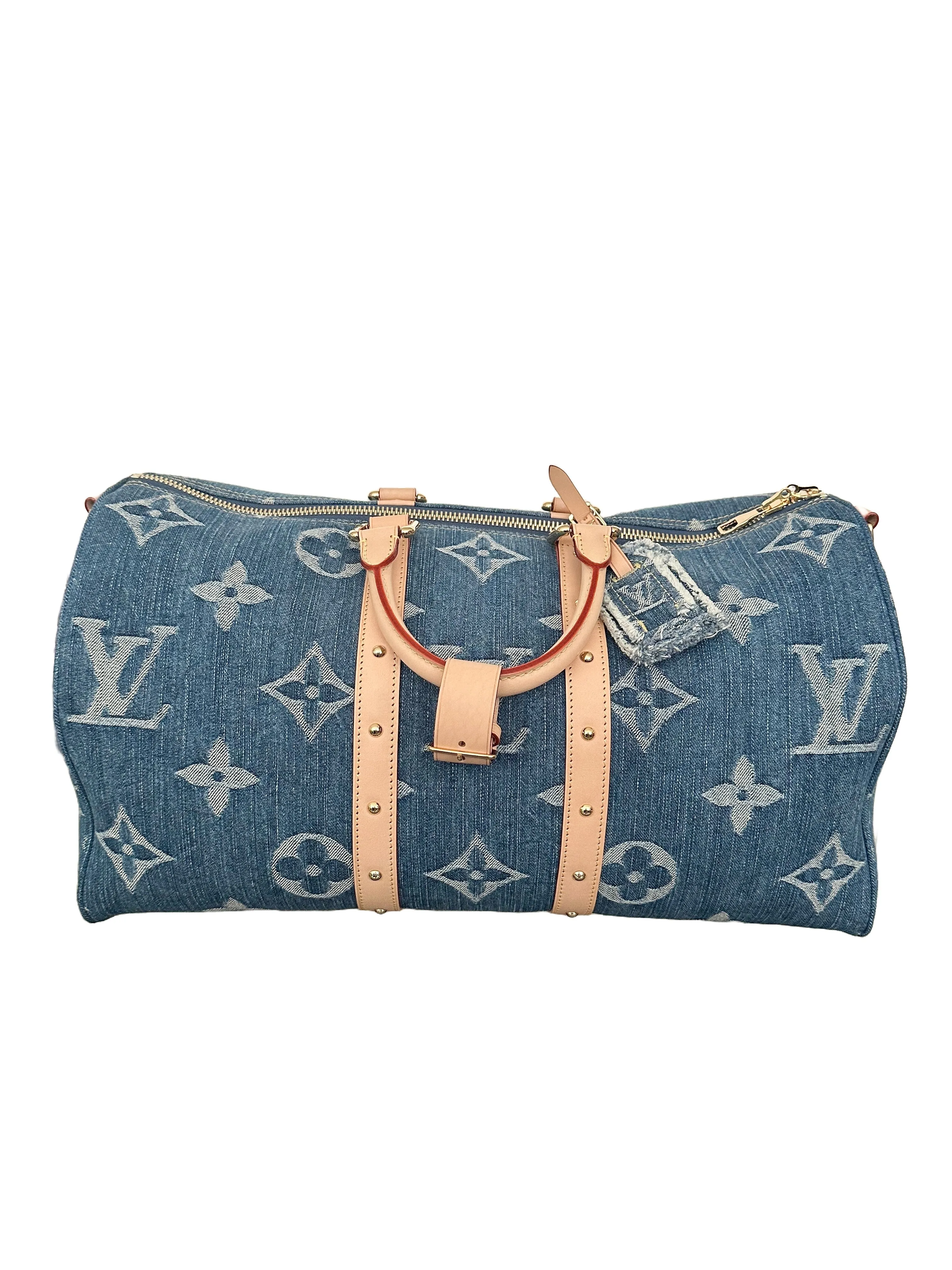 Louis Vuitton Denim Keepall Bandouliere 45 LV Remix