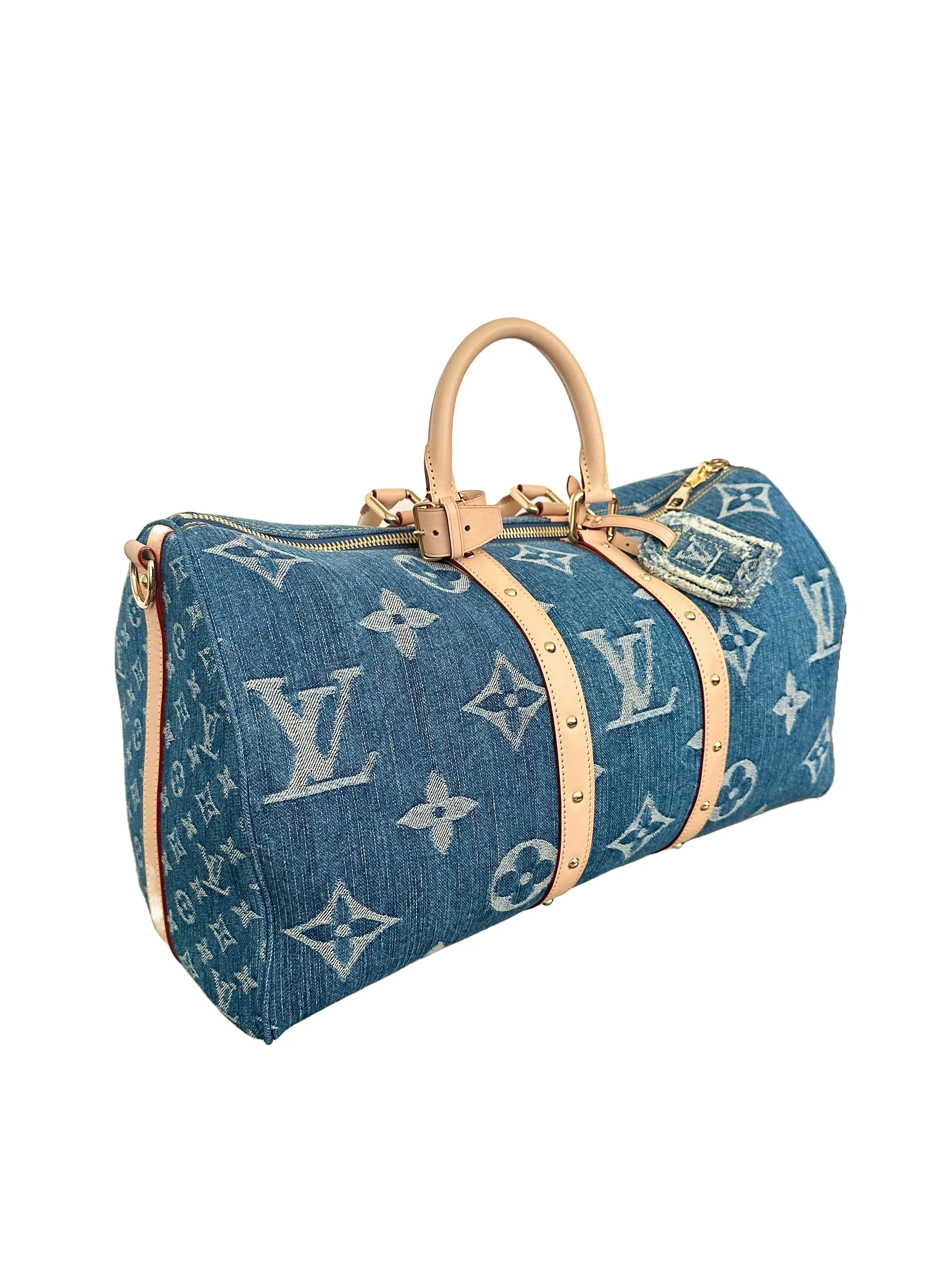 Louis Vuitton Denim Keepall Bandouliere 45 LV Remix