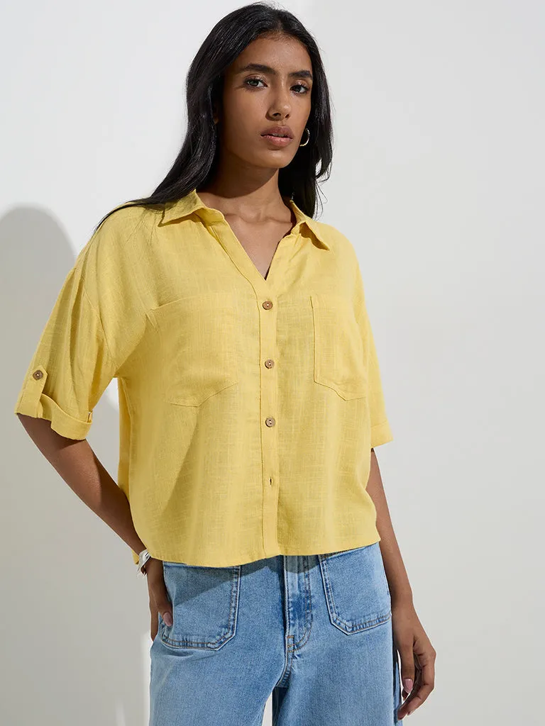 LOV Yellow Solid Shirt