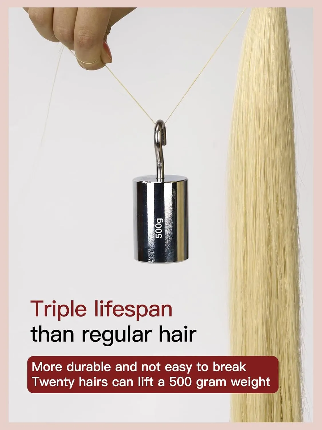 LOVELINE Clip in Hair Extensions Real Human Hair, 100% Remy Human Hair Extensions Clip Ins for Women, 7Pcs 20Inch 120g, Bleach Blonde
