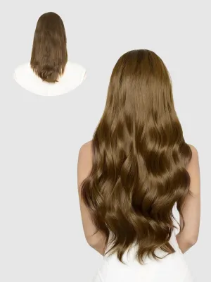 LOVELINE Clip in Hair Extensions Real Human Hair, 100% Remy Human Hair Extensions Clip Ins for Women, 7Pcs 20Inch 120g, Chocolate Brown