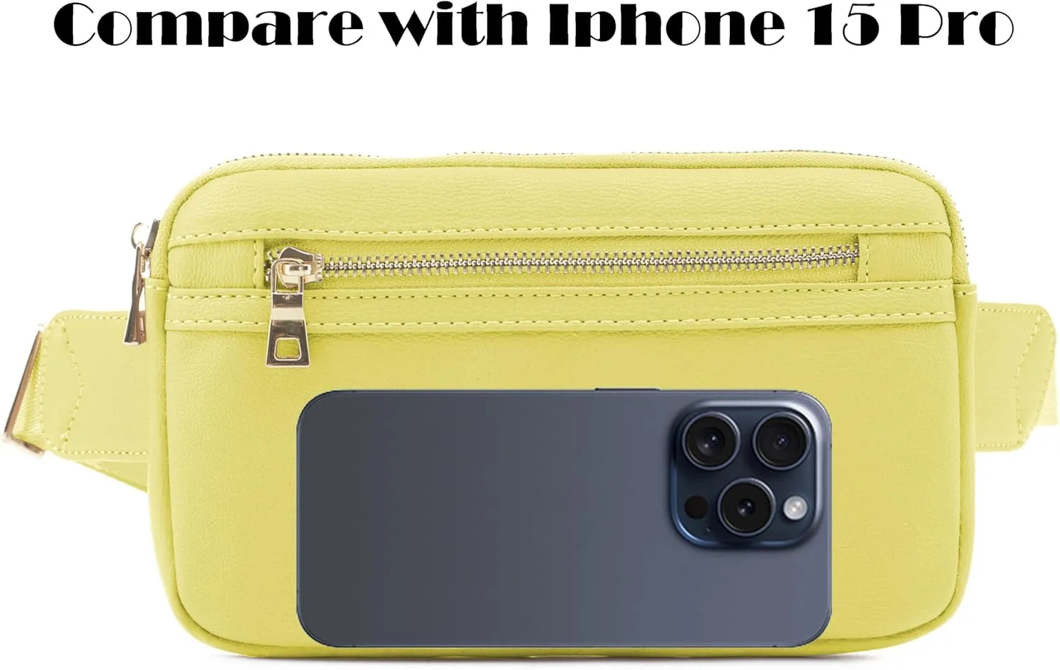 LOVESOME Vegan Leather Everywhere Fashion Waist Bag Fanny Pack Crossbody Bag Belt Bag Sling Bag with Adjustable Strap for Women (Yellow)