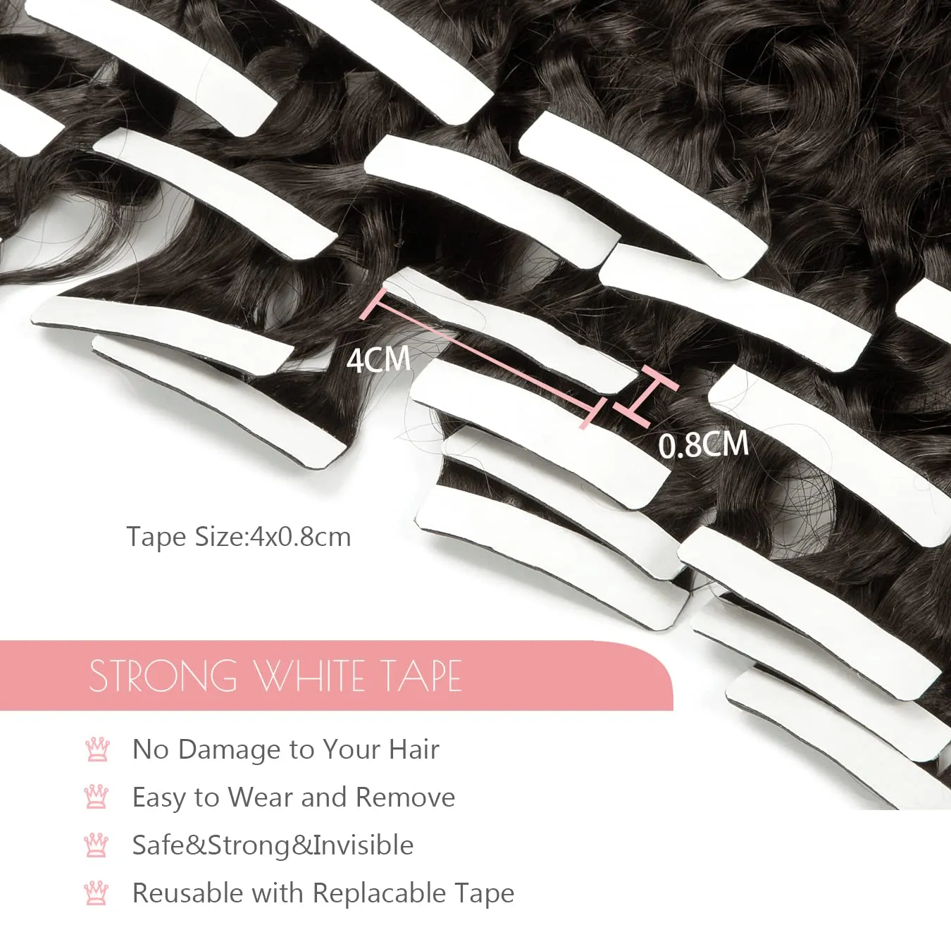 Loxxy Brazilian Curly Tape in Hair Extensions Human Hair Black Women 12inch Natural Black Color #1B Jerry Curly Tape ins Human Hair 3c Remy hair Extensions Double Sided Invisible 16pcs 40grams