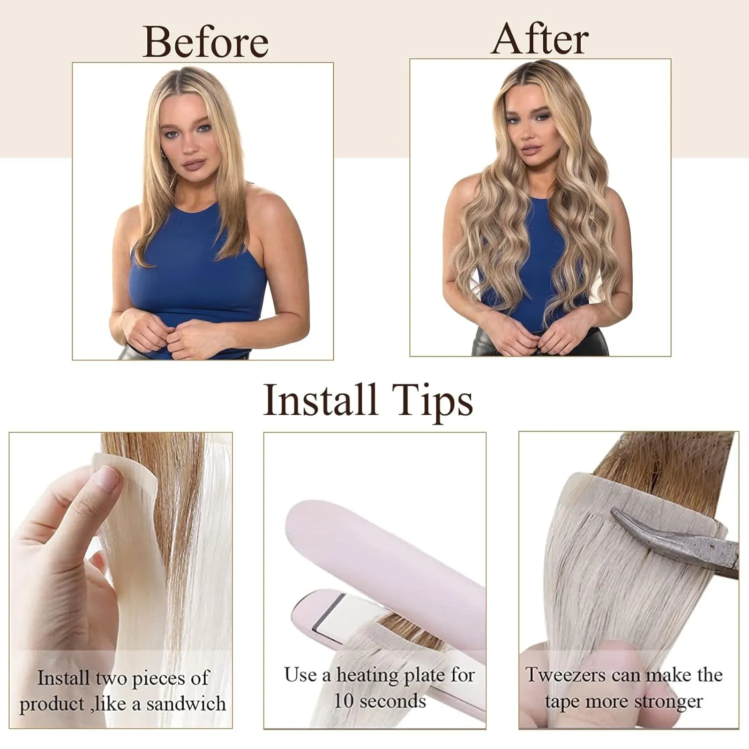 Loxxy Human Hair Tape in Extensions12 Inch Invisible Jet Black Hair Extensions Real Human Hair Tape in Double Side Skin Weft Glue in Seamless #1 50g 20pcs