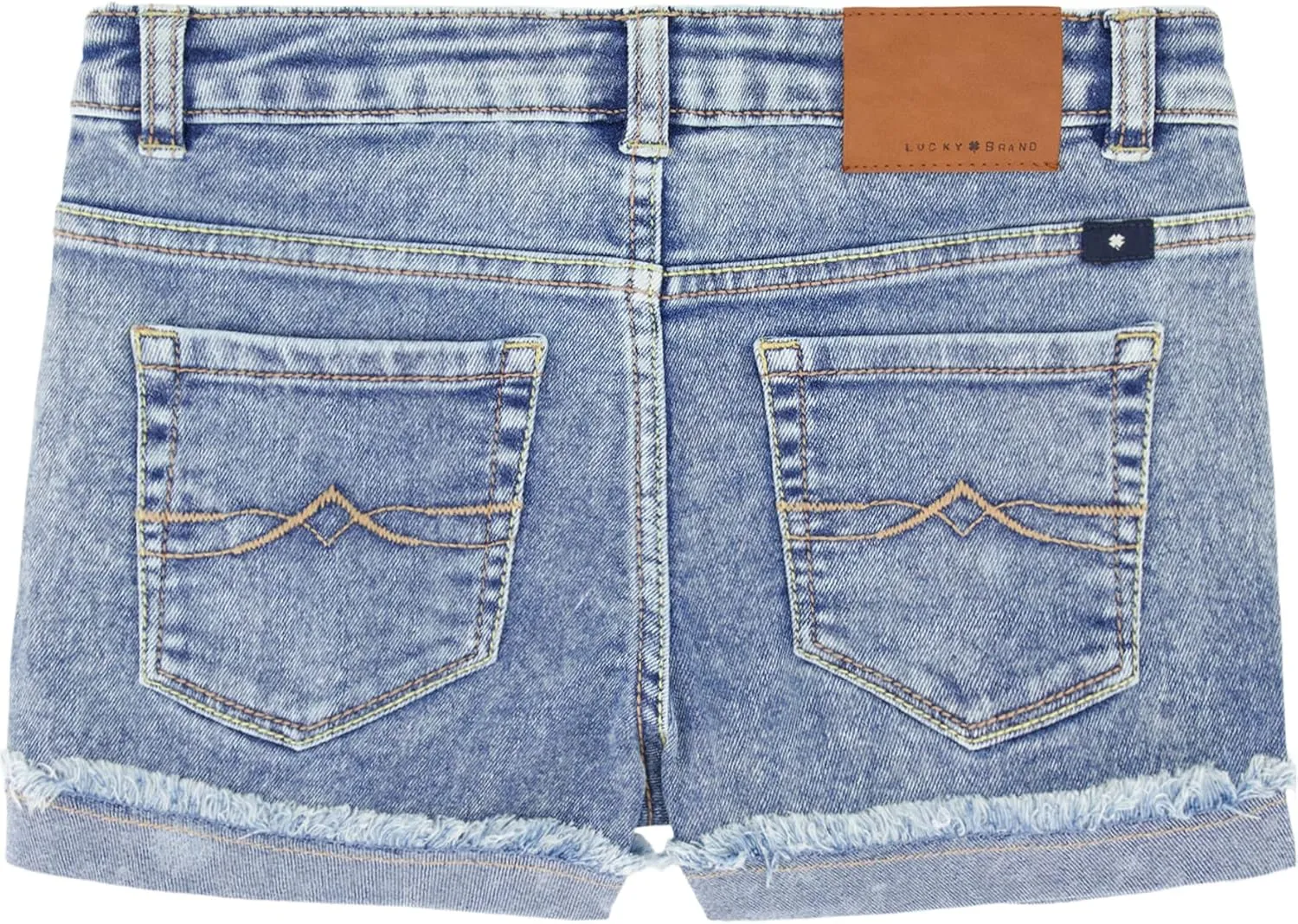 Lucky Brand Girls' Cuffed Jean Shorts, Stretch Denim with 5 Pockets, Mid to High Rise Waist
