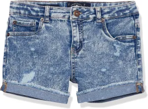 Lucky Brand Girls' Cuffed Jean Shorts, Stretch Denim with 5 Pockets, Mid to High Rise Waist