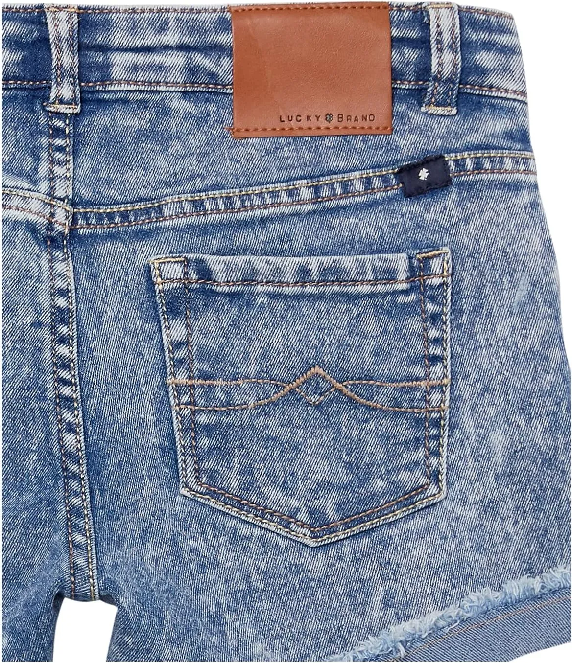Lucky Brand Girls' Cuffed Jean Shorts, Stretch Denim with 5 Pockets, Mid to High Rise Waist