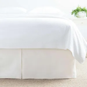 Lush Linen Ivory Bed Skirt, King Size, Ivory Solid Pattern