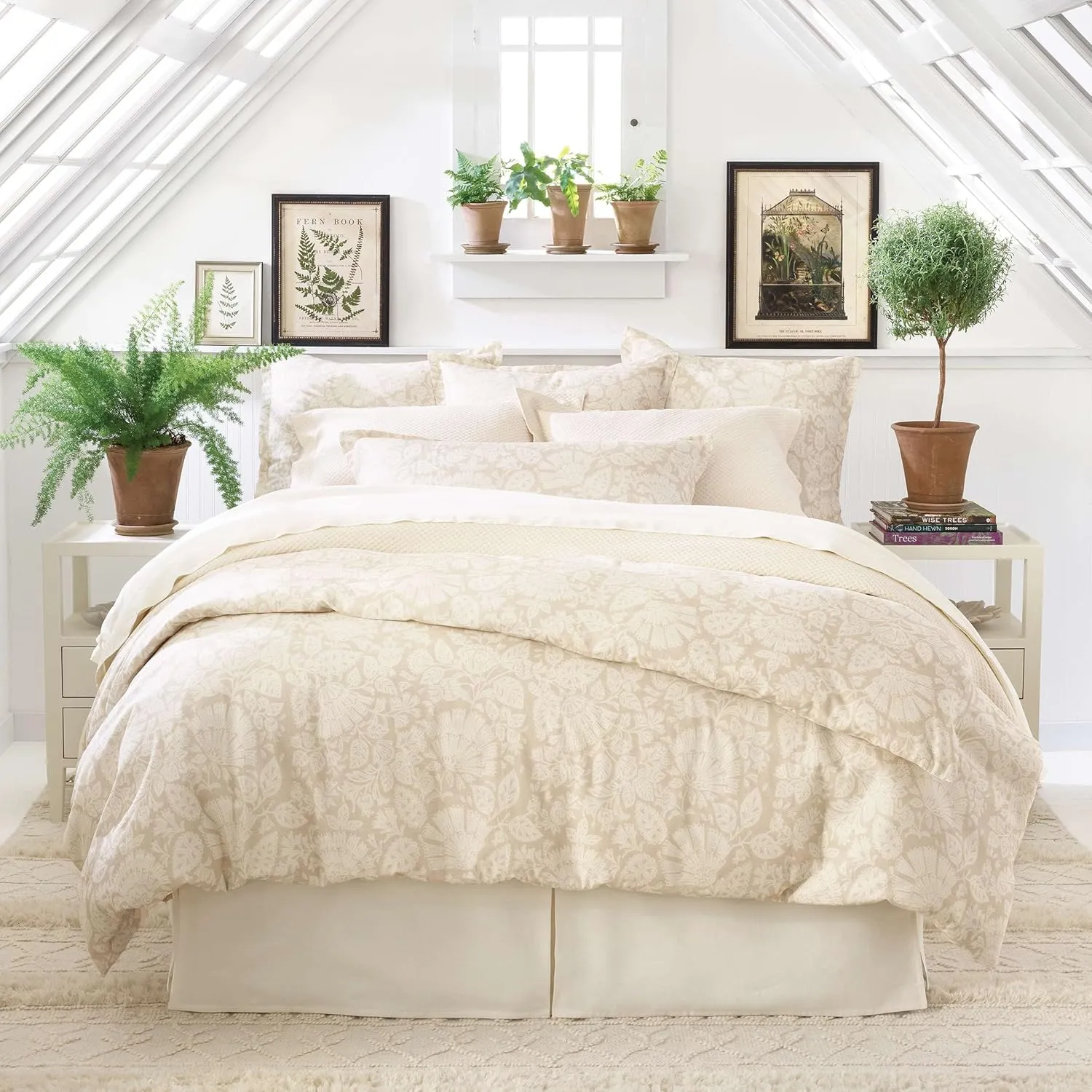 Lush Linen Ivory Bed Skirt, King Size, Ivory Solid Pattern