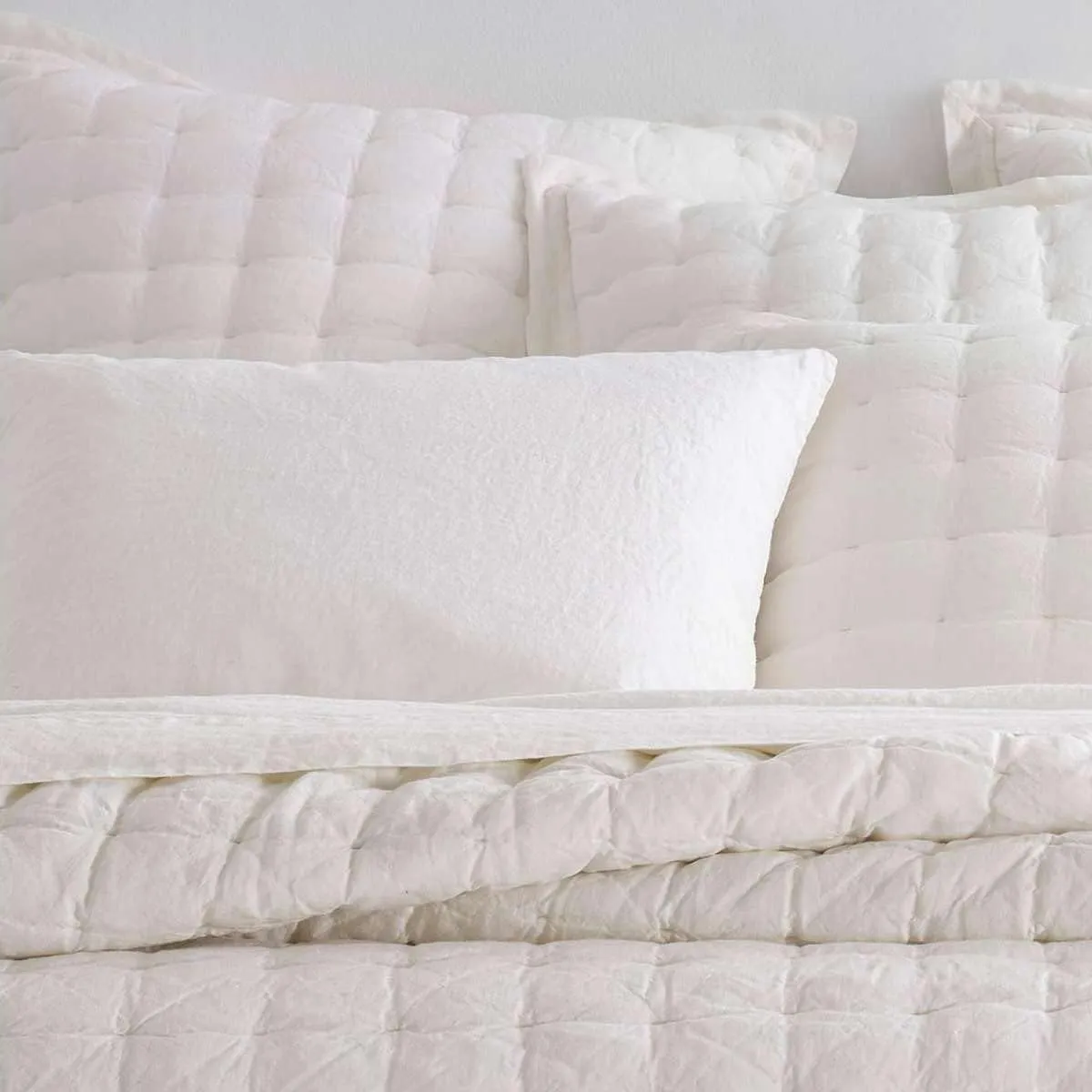 Lush Linen Ivory Duvet Sham, Euro Size, Ivory Solid Pattern