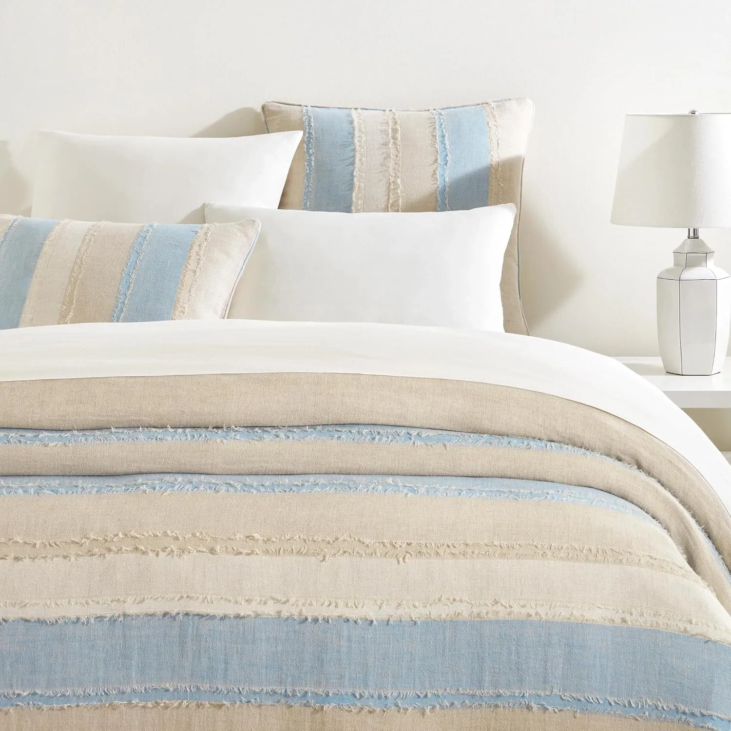 Lush Linen Ivory Duvet Sham, Euro Size, Ivory Solid Pattern